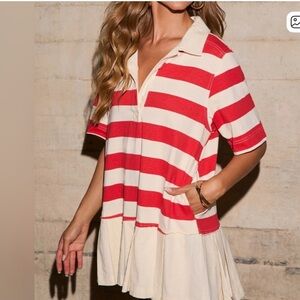 Vici Red and White Striped Dress